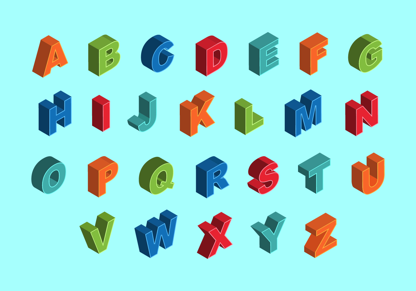 Download Isometric Alphabet Free Vector Art - (1277 Free Downloads)