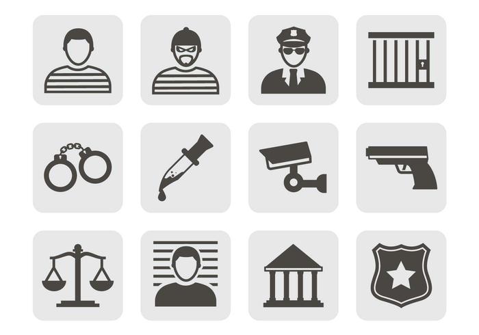 Iconos de crimen gratis vector