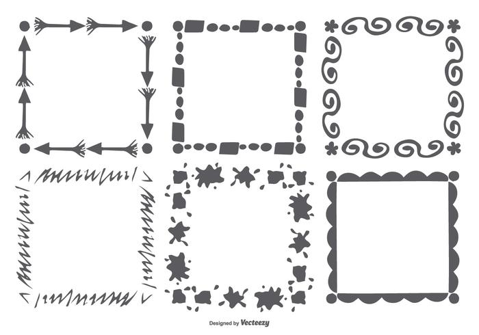 Hand Drawn Style Frame Set vector