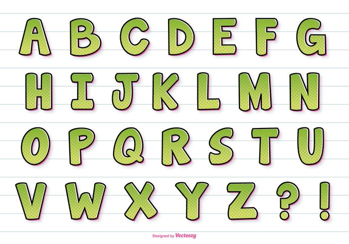 Comic Style Vector Alphabet Comic Style Vector Alphabet