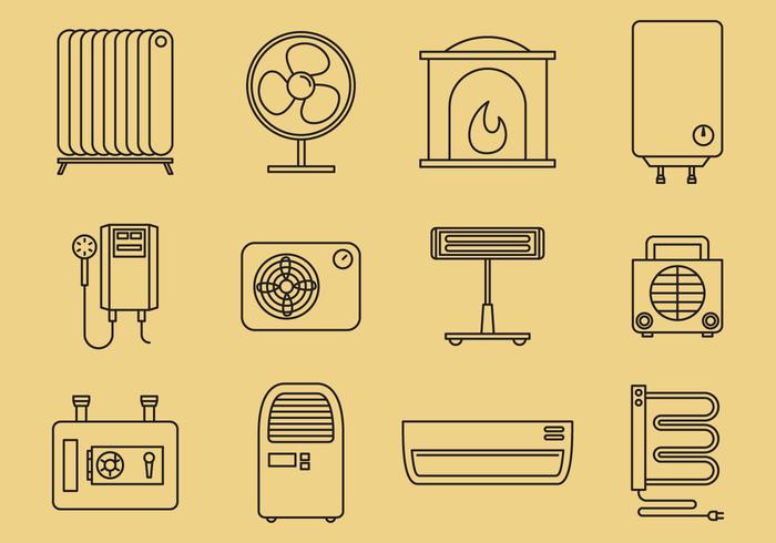 Home Heating Icons Home Heating Icons