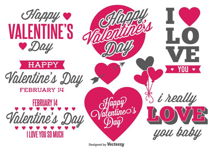Valentine's Day Labels vector