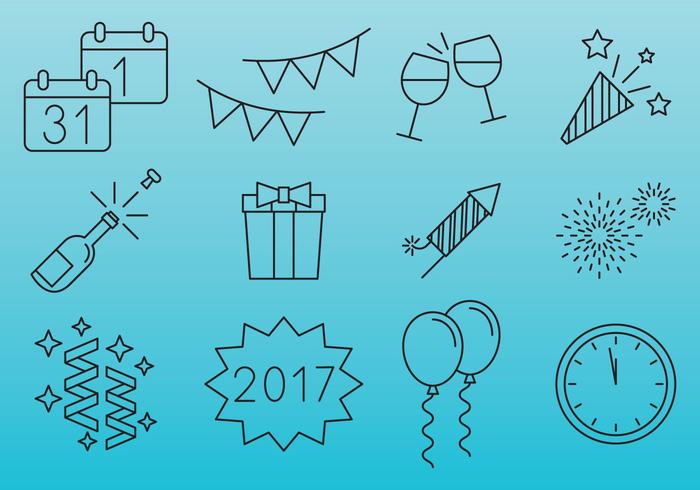 New Year Celebration Icons vector