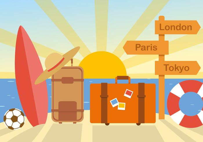 Vector de viajes de verano plana gratis