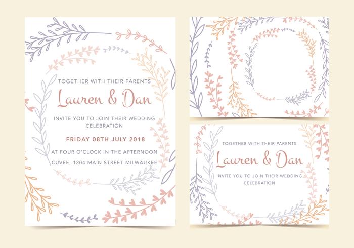 Pastel Plant Vector Invitation