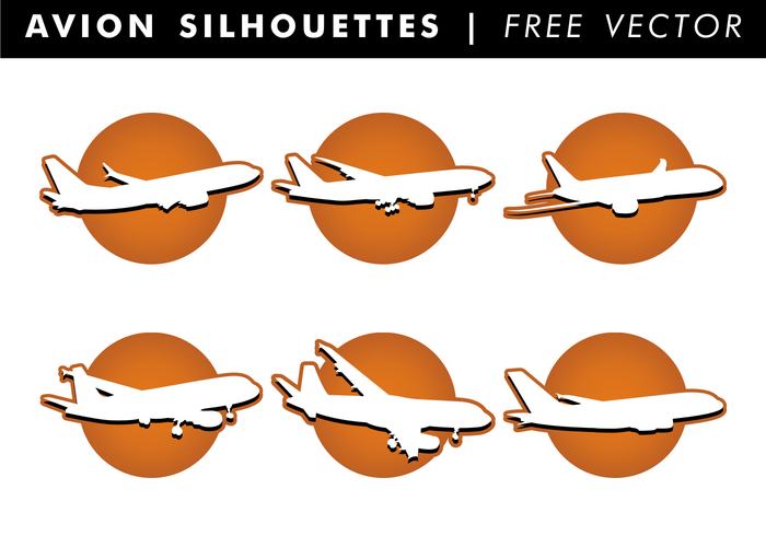 Avion siluetas vectoriales gratis vector