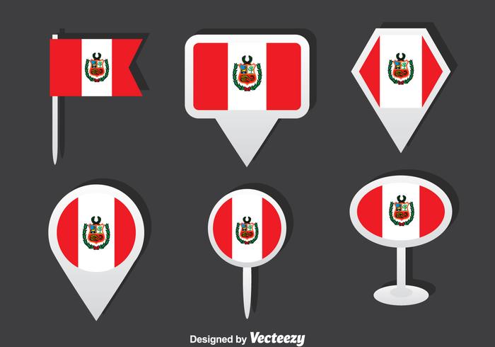 Peru Flag Vector Set