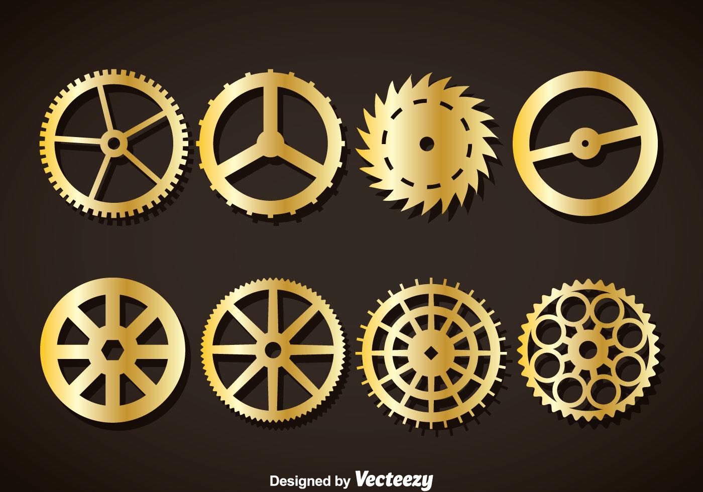 Gold Clock Gears Vector 116511 Vector Art at Vecteezy
