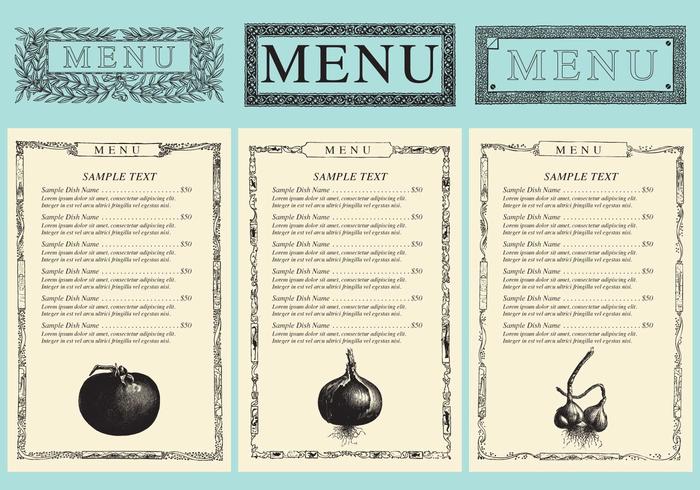 Old Style Menus vector