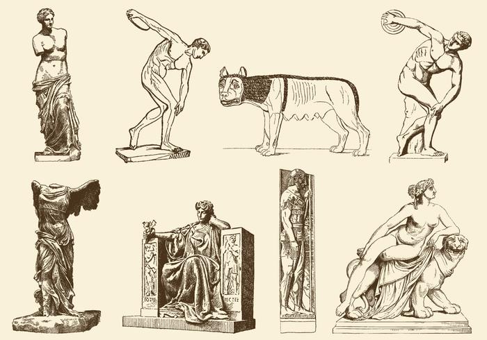 Ancient Sculptures vector