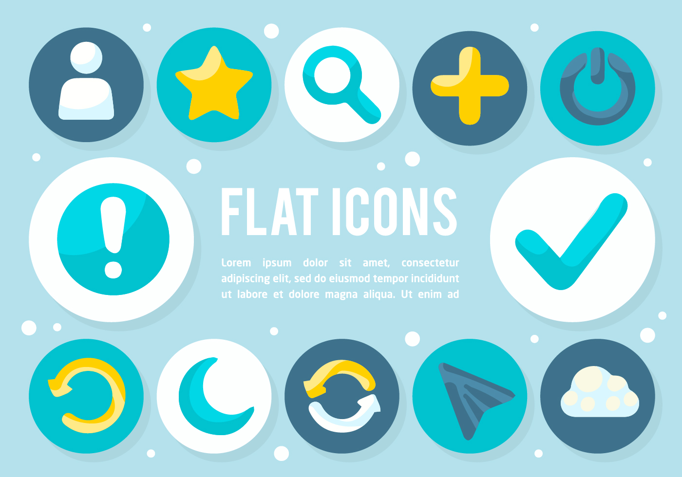 Download Free Flat Icons Vector Background - Download Free Vector ...