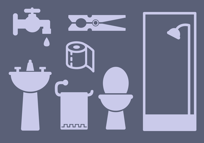 Elementos de baño gratis Vector