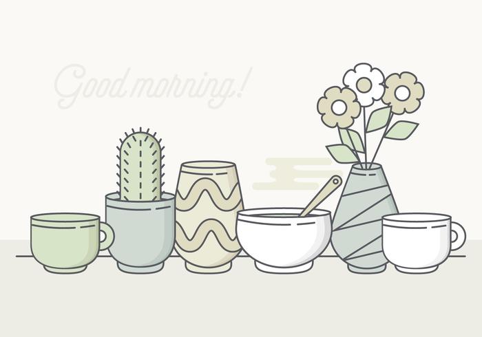 Vector Pastel Morning Elements