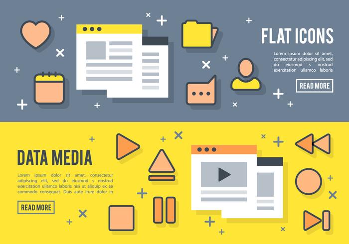 Free Flat Media Player Icons Vector