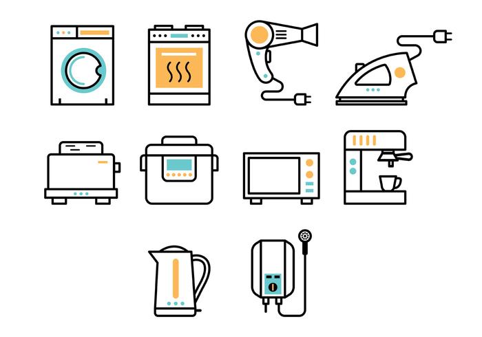 Set Of Appliance Icon vector