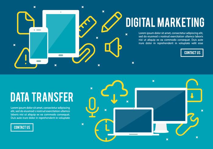 Libre de Marketing Digital y transferencia de datos Vector de fondo