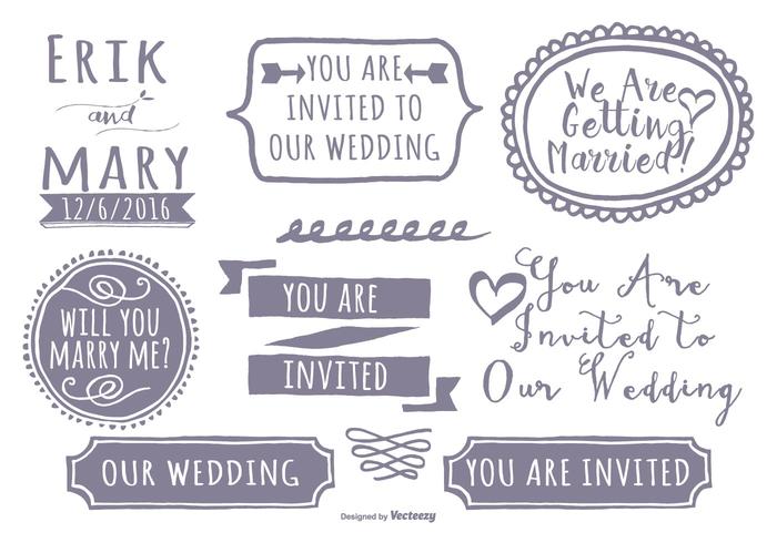 Cute Hand Drawn Style Label Set vector