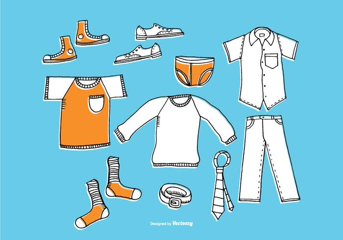Hand Drawn Men's Clothing Vectors Hand Drawn Men's Clothing Vectors