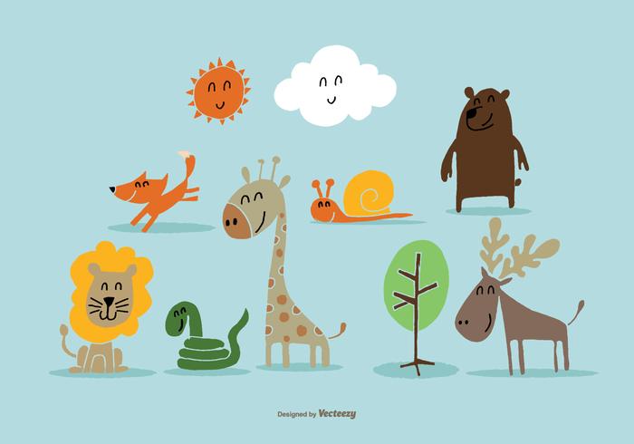 Hand Drawn Wild Animal Vectors Hand Drawn Wild Animal Vectors