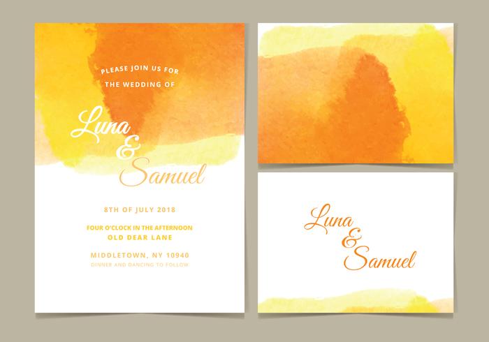 Vector Watercolor Wedding Invite