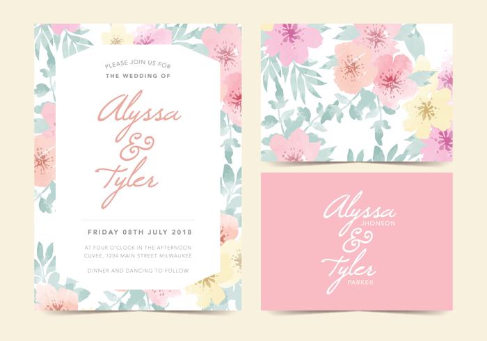 Floral Vector Wedding Invite