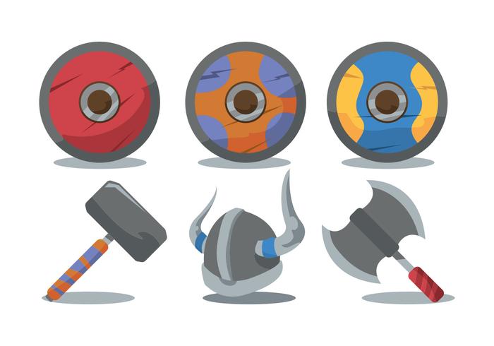 Viking Shield and Weapon Vector Set