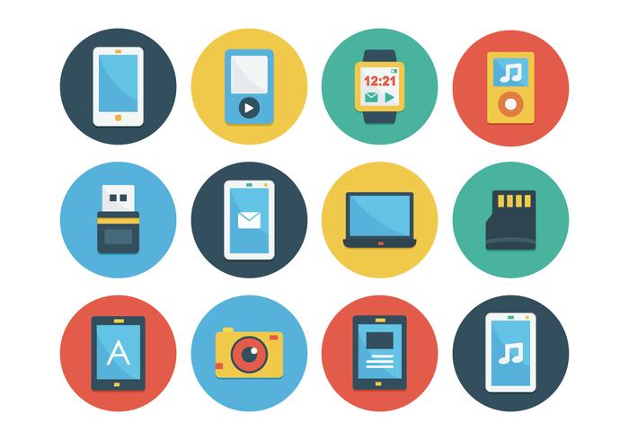 Gadget Flat Icon Set vector