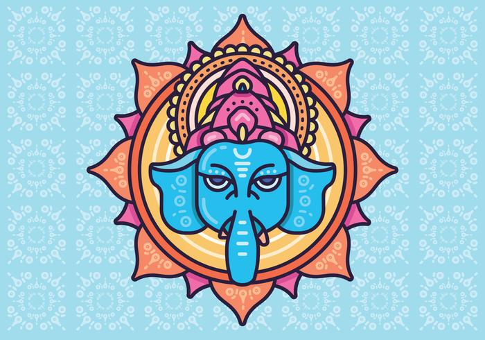 Hindu elephant head God Lord Ganesh. Hinduism. Happy Ganesh Chaturthi. vector