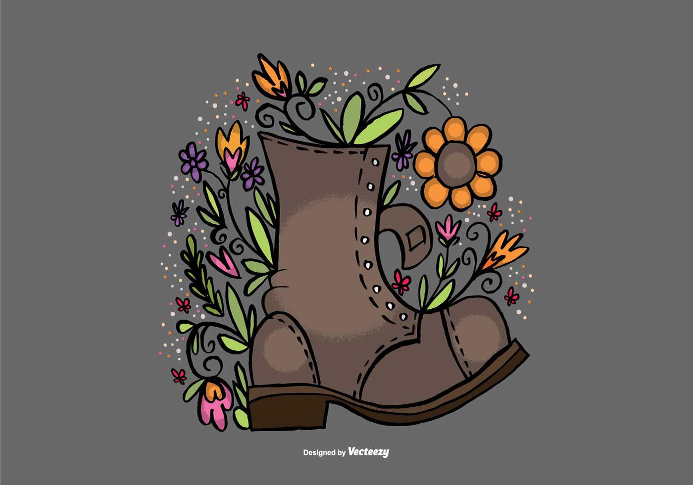 Flower Filled Boot Vector 116859 Vector Art at Vecteezy