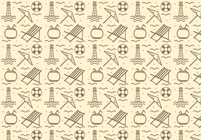 Free Beach Deck Chair Vector Pattern