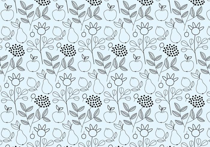 Outline Fruits Pattern vector