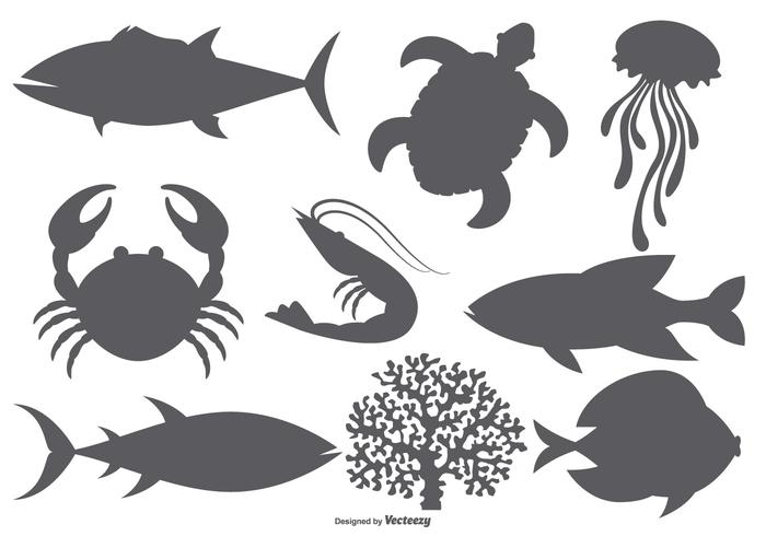 Sea Animal Vector Shapes Sea Animal Vector Shapes