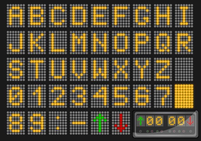Vector del número y del alfabeto LED