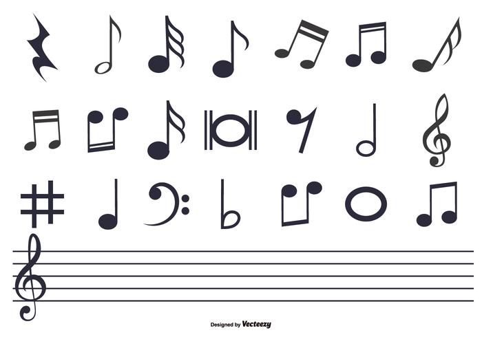 Conjunto de notas musicales vector