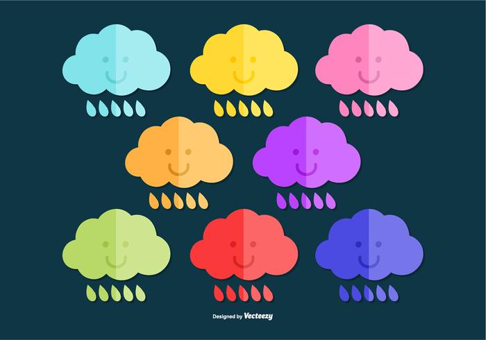 Colorful Rain Cloud Vectors