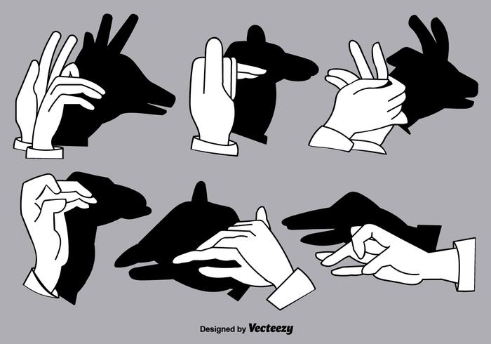 Set of Shadow Hand Puppets - Vector Elements 116969 Vector Art at Vecteezy