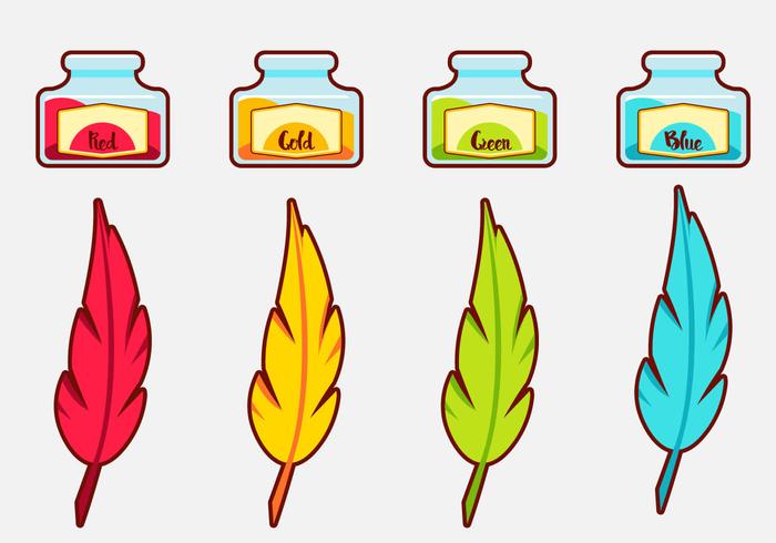 Ink Pot Vector Set
