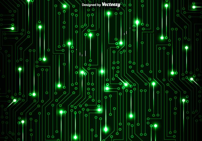 Green Circuit Board Vector de fondo