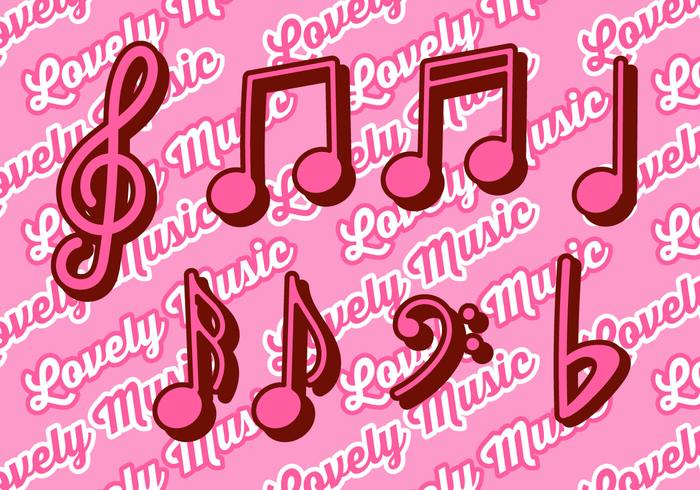 Cute Violin Key Vector Set