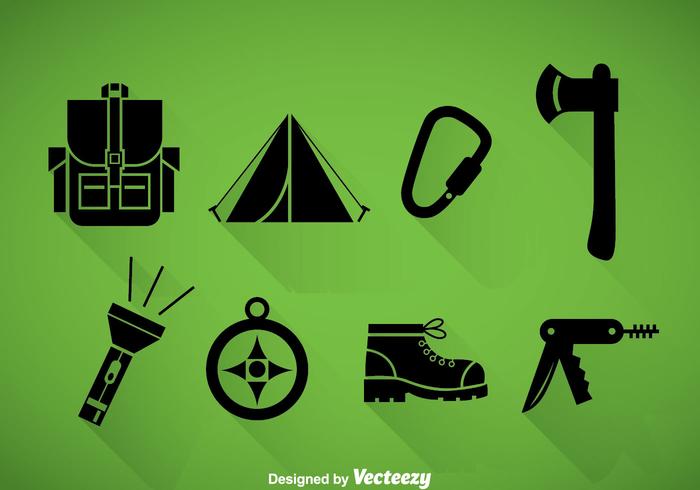 Mountaineer Black Icons vector