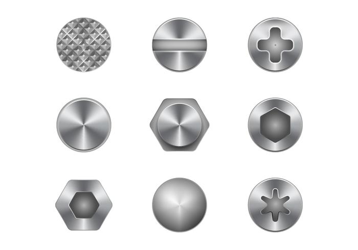 Free Screw and Nail Head Vectors Free Screw and Nail Head Vectors