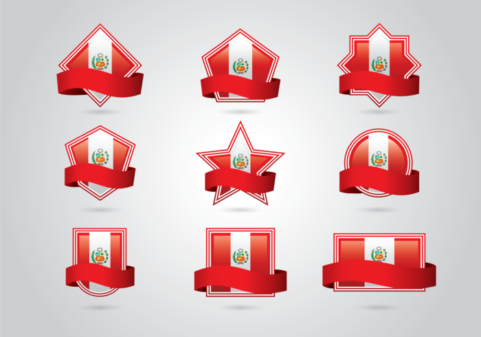 Conjunto de vectores de bandera para el Perú