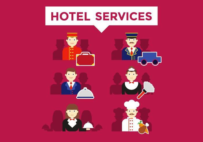 Concierge Hotel Services Illustrations Vector