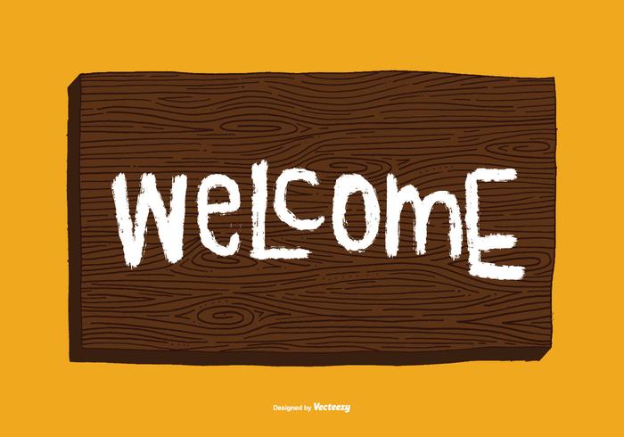 Woodgrain Welcome Sign Vector 