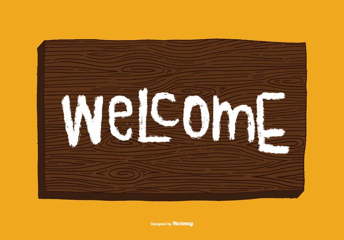 Woodgrain Welcome Sign Vector 