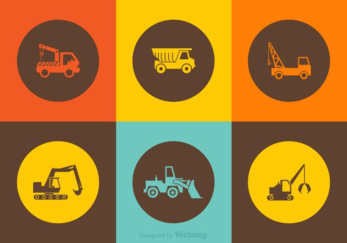Free Vector Construction Truck Icons Free Vector Construction Truck Icons