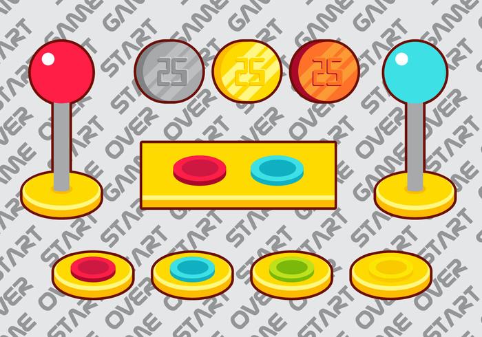 Arcade Button Vector Elements Set A