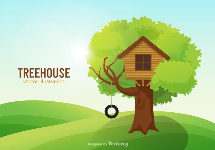 Treehouse gratis ilustración vectorial vector