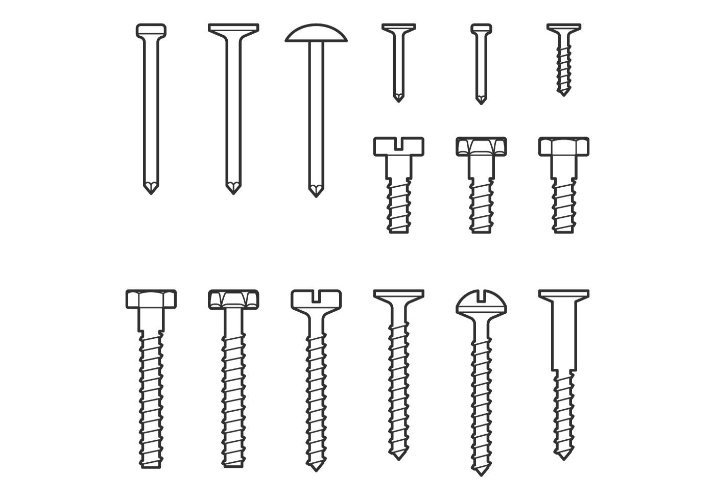 Nail Set Outline 117146 Vector Art at Vecteezy