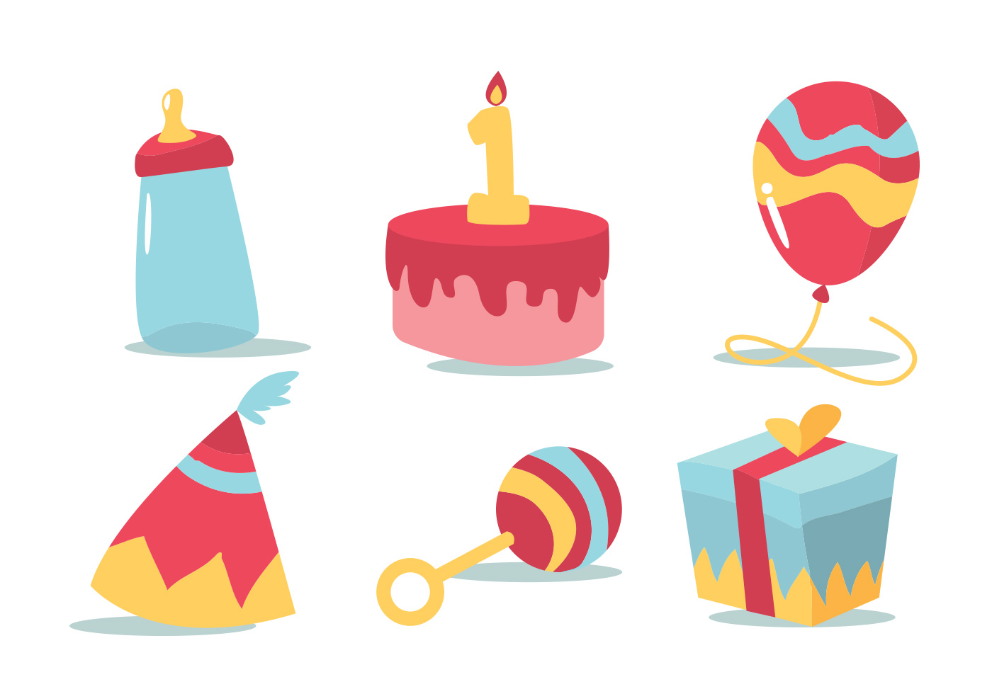 Download Birthday Vector Set - Download Free Vector Art, Stock Graphics & Images